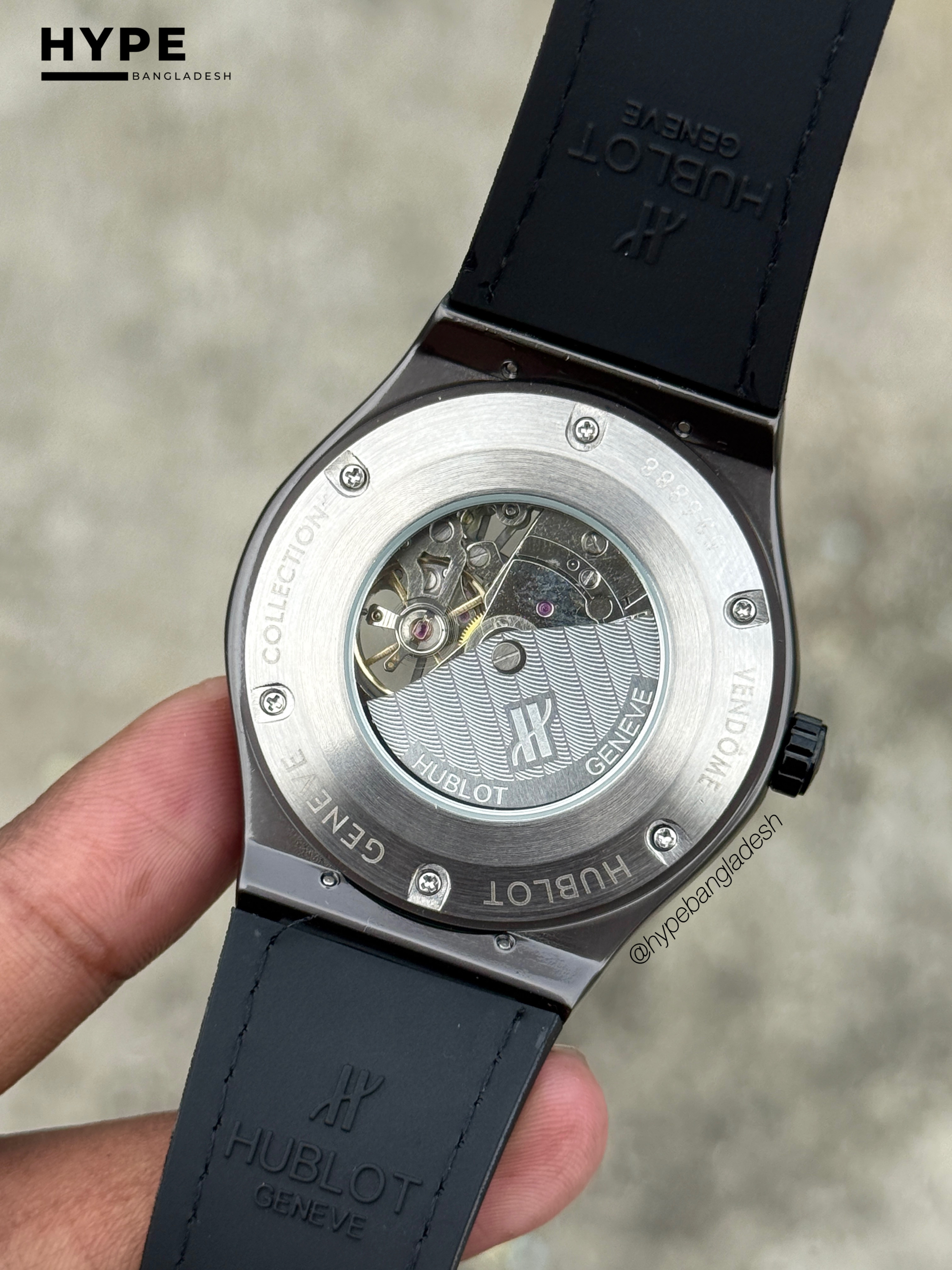 Hublot Skeleton Dial Automatic Watch (Belt)_img_2