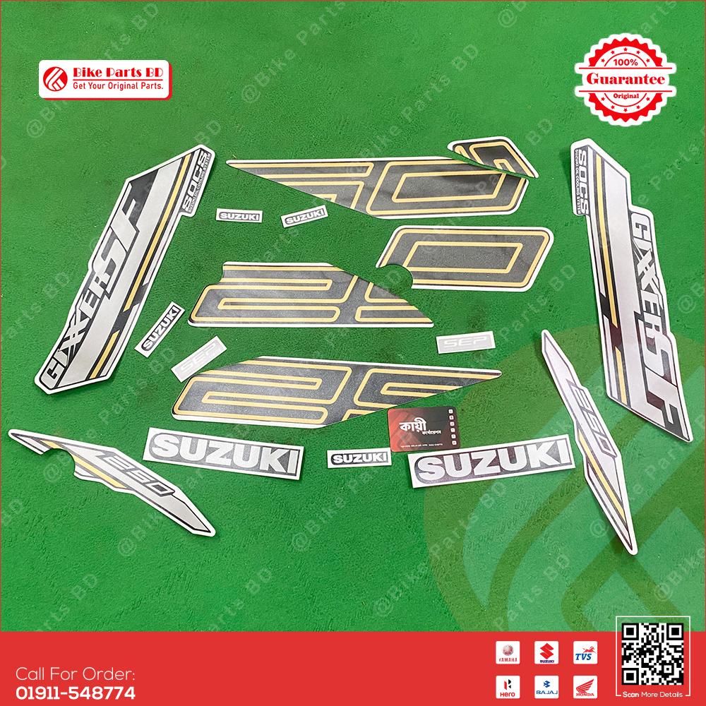 Full Set Sticker for Suzuki Gixxer SF 250 (Matt Black) bike._img_0