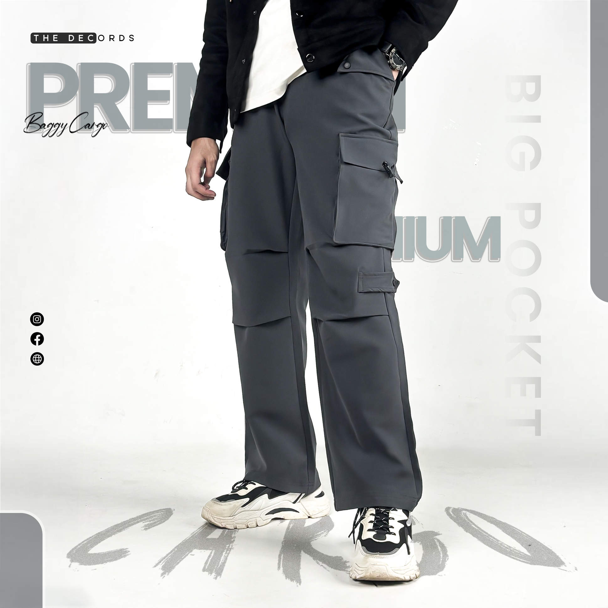 Baggy Cargo Pant (PREMIUM ASH)