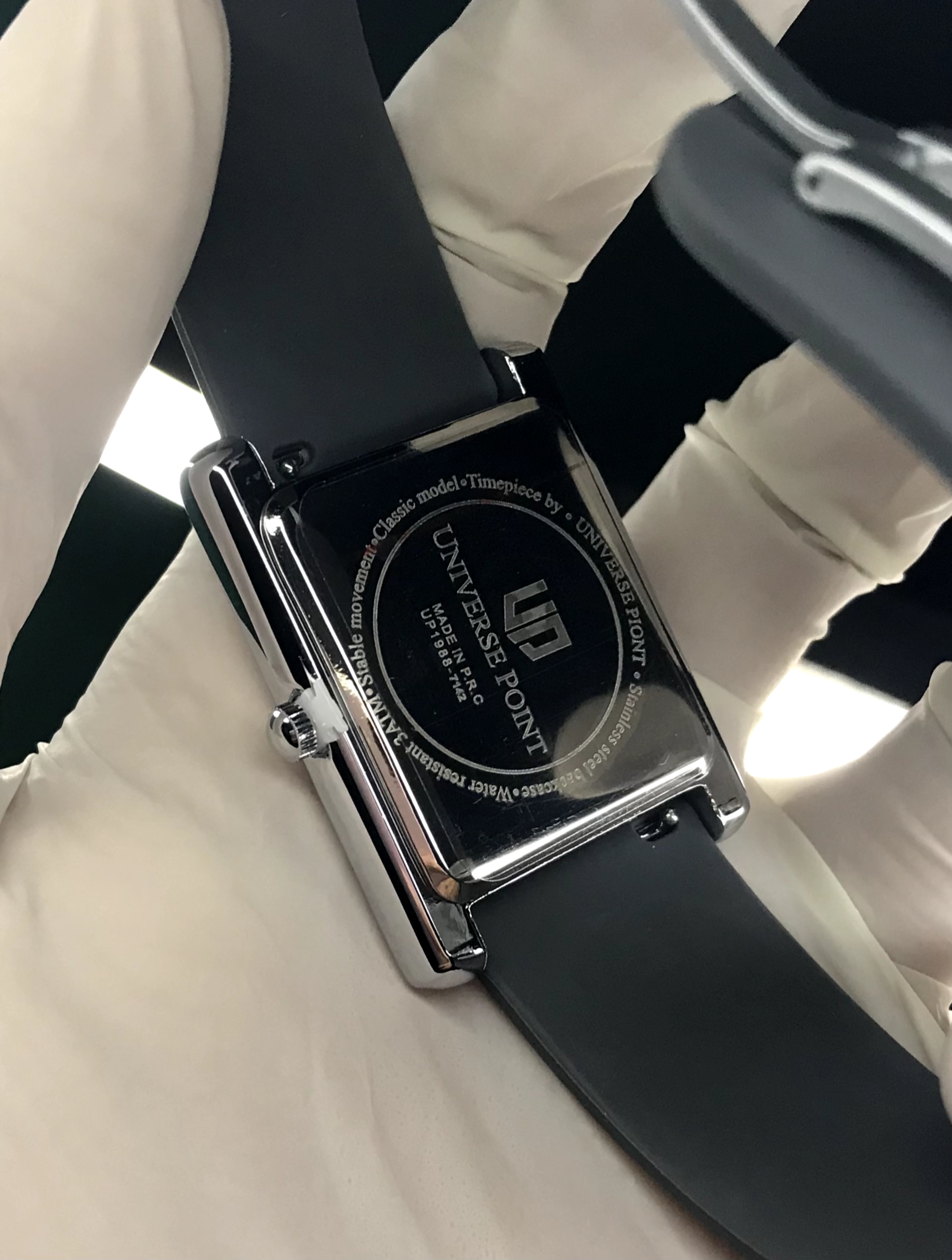 Universe point Man Watch- UP 1988-7142 ( Silver body and Gray belt)_img_3