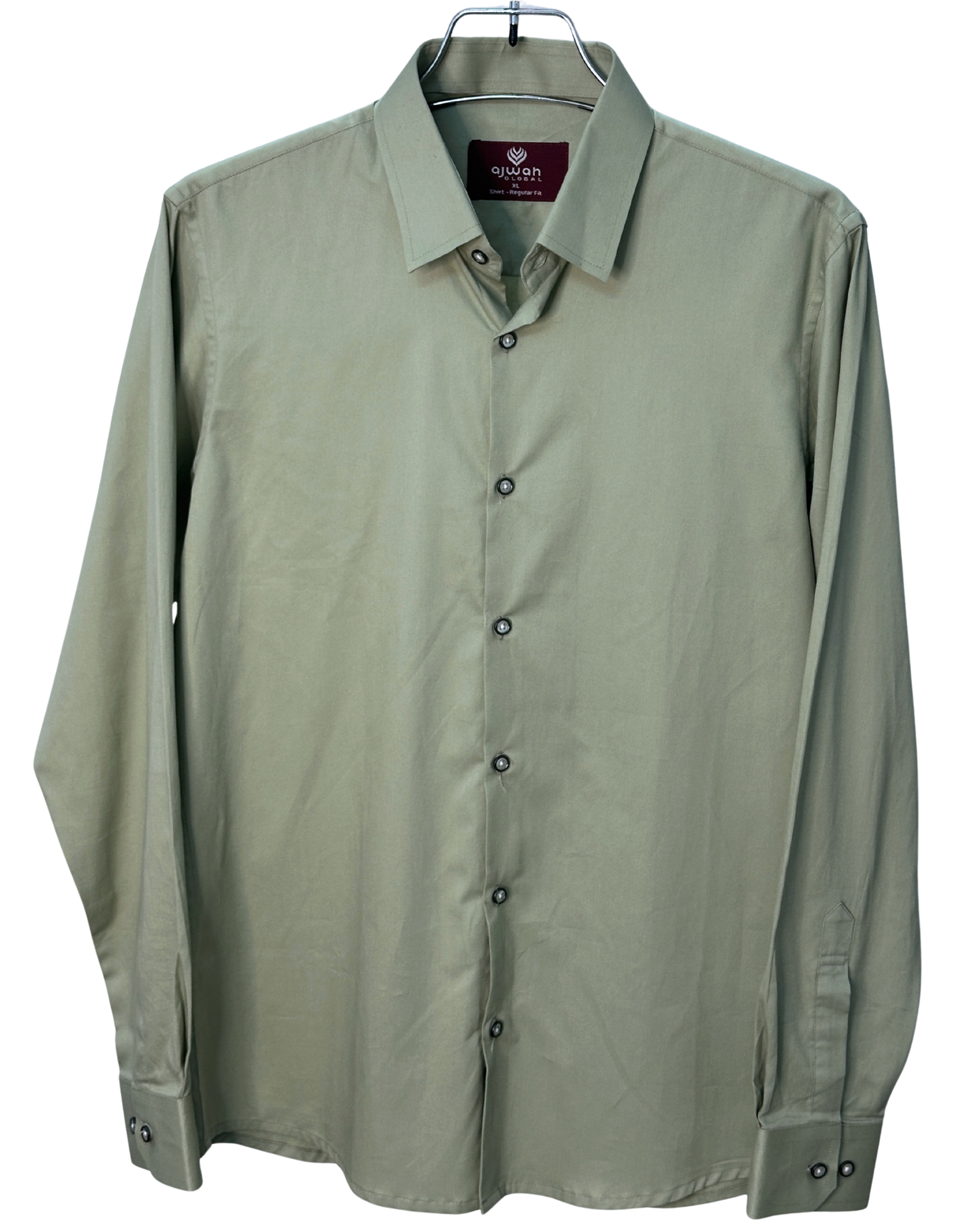 Solid Olive Green Shirt – Minimal Style_img_3