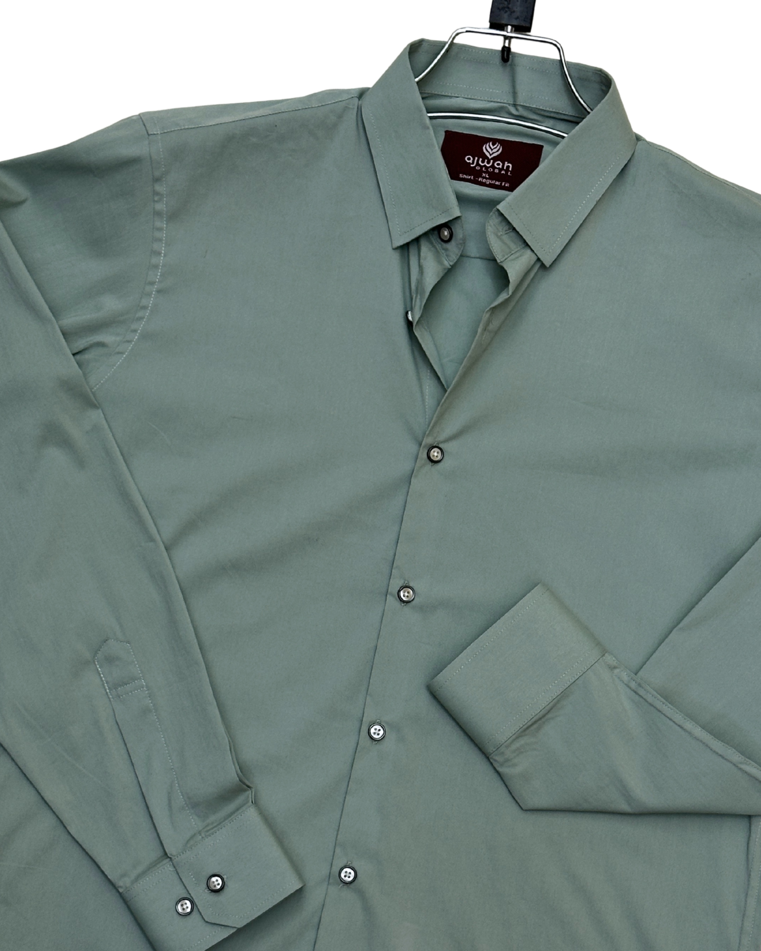 Men’s Sage Green Solid Shirt_img_2