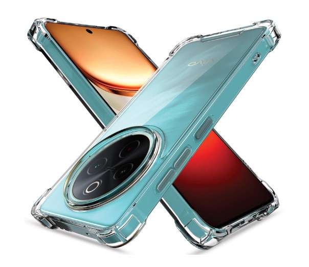 Vivo T4 5G / iQoo Z10 5G PC + TPU Clear Transparent Raised Edges Shockproof Protective Phone Bumper Case(Transparent)_img_2