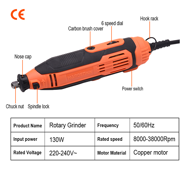 Harden 130W 211Pcs Rotary Grinder Set, Hand Power Small Mini Grinder Kit Portable Hobby Rotary Electric Grinder Tool Set 752912_img_1