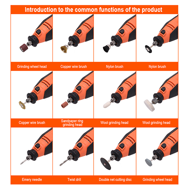 Harden 130W 211Pcs Rotary Grinder Set, Hand Power Small Mini Grinder Kit Portable Hobby Rotary Electric Grinder Tool Set 752912_img_2