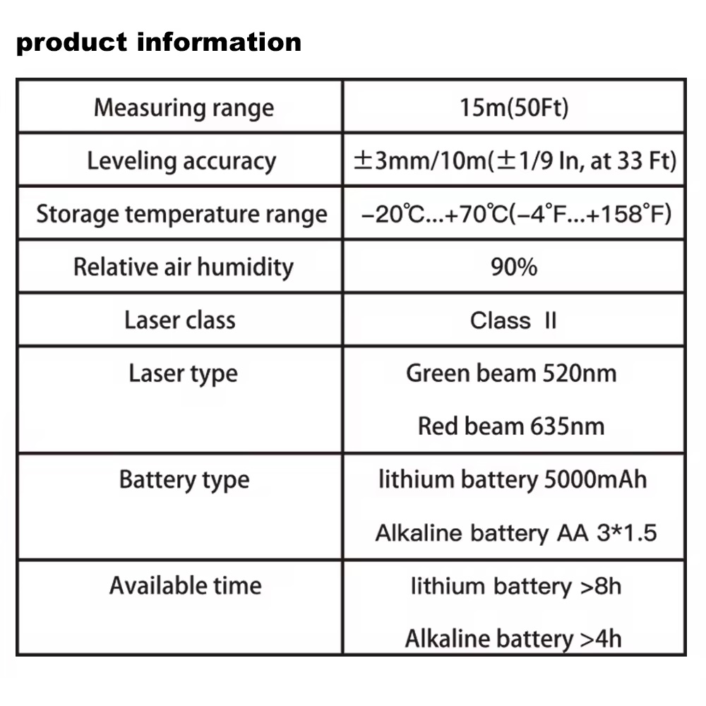 HARDEN 10M Green Beam Laser Level Self-Leveling Cross Line Laser Level 581002_img_4