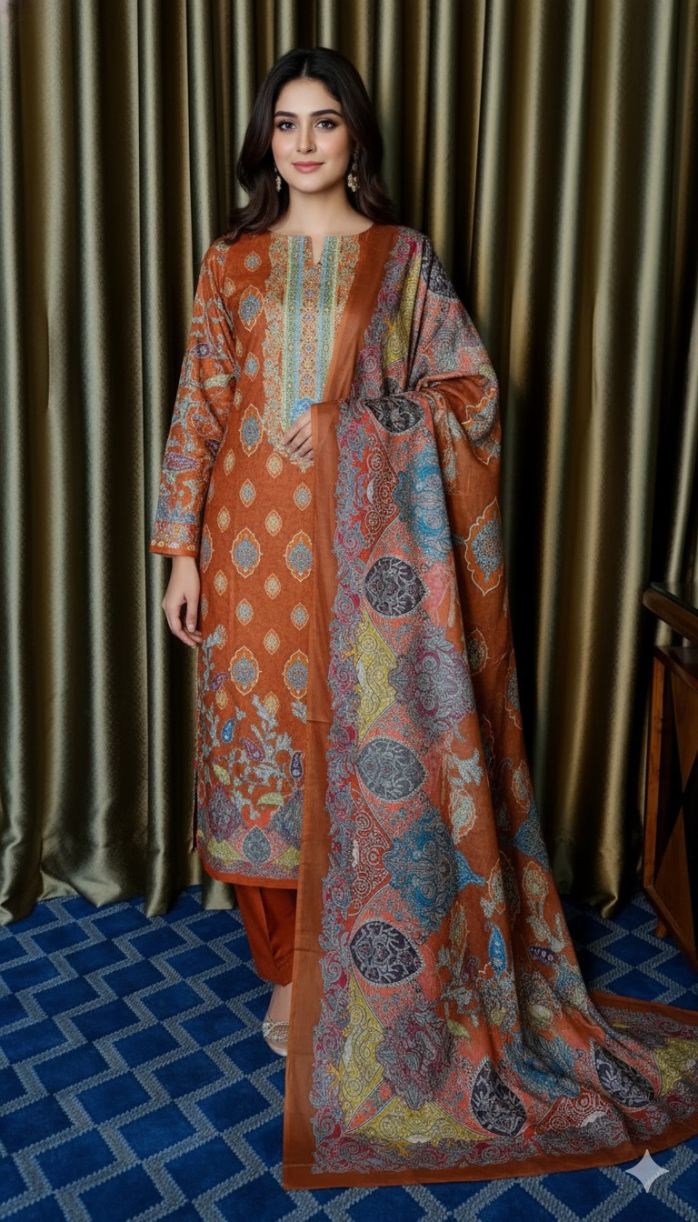 জমজম সুইস লোন প্রিমিয়াম থ্রি পিস(Unstitched)  WhatsApp/IMO: 01716-593156