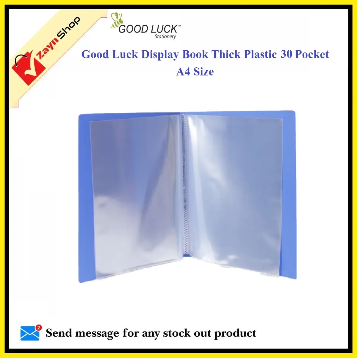 Good Luck Display Book 30 pocket Thick Plastic File Folder Display Presentation Book, A4 Size Random color 1pcs_img_2