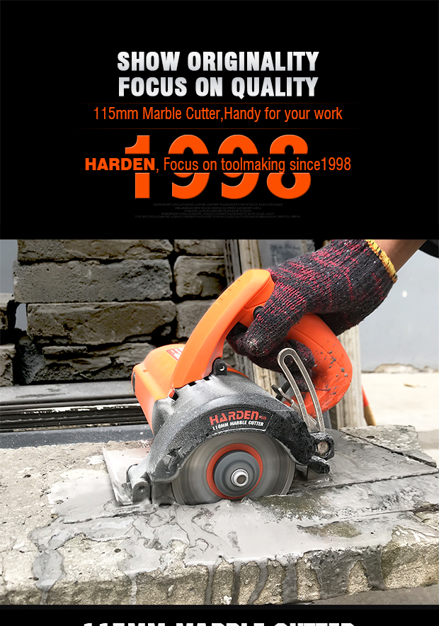 HARDEN 1250W Marble Cutter Power Tool Small 115mm Portable Electric Concrete Marble Cutter Model: 751512_img_6