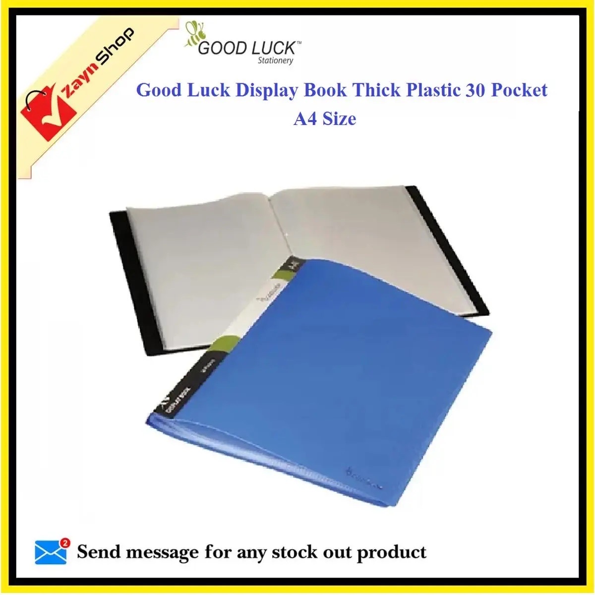Good Luck Display Book 30 pocket Thick Plastic File Folder Display Presentation Book, A4 Size Random color 1pcs_img_0