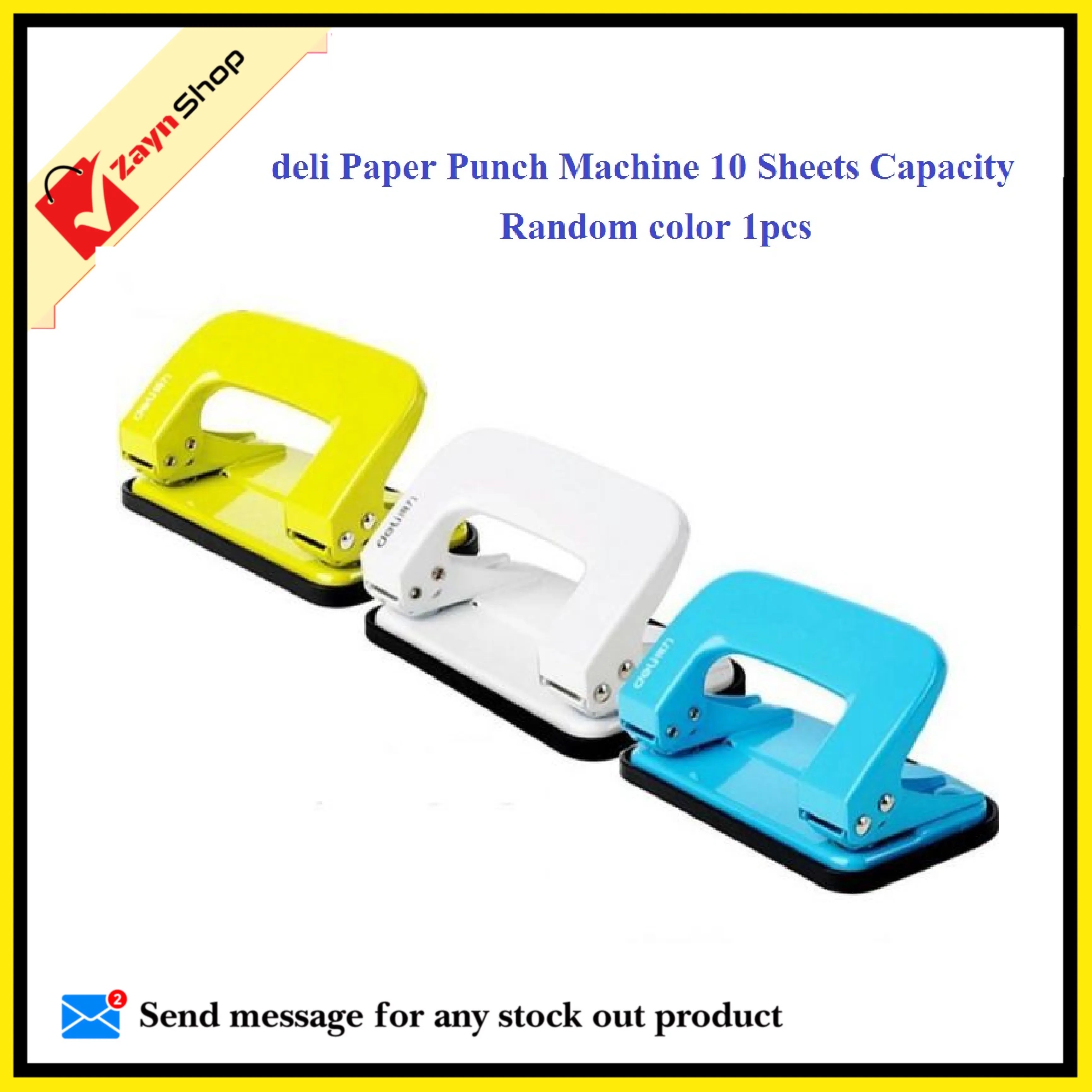 Deli Paper Punch Machine 10 Sheets Capacity Random color 1pc_img_1