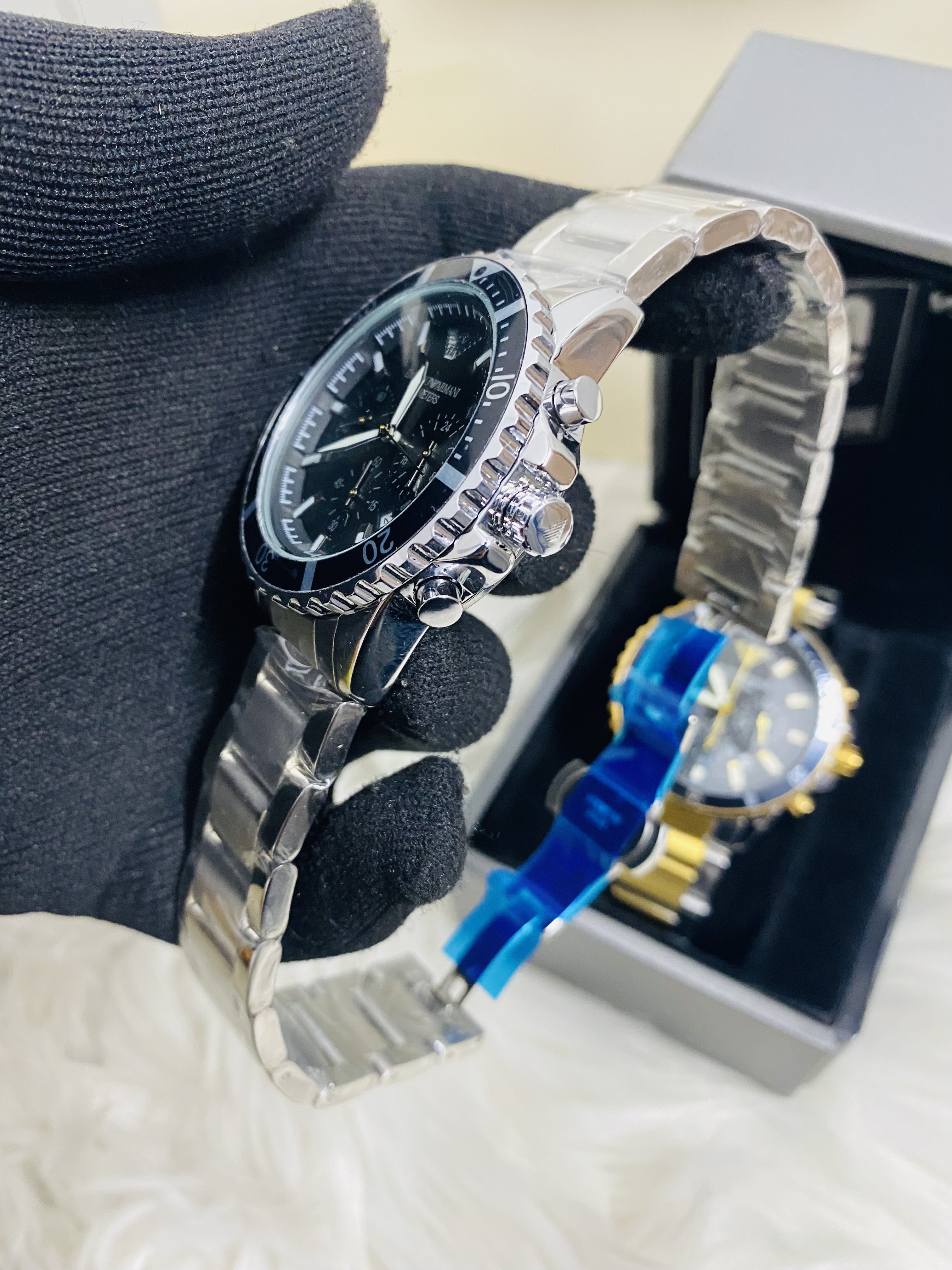 Emporio Armani World explore  Black Dial Chronograph mens watch_img_1