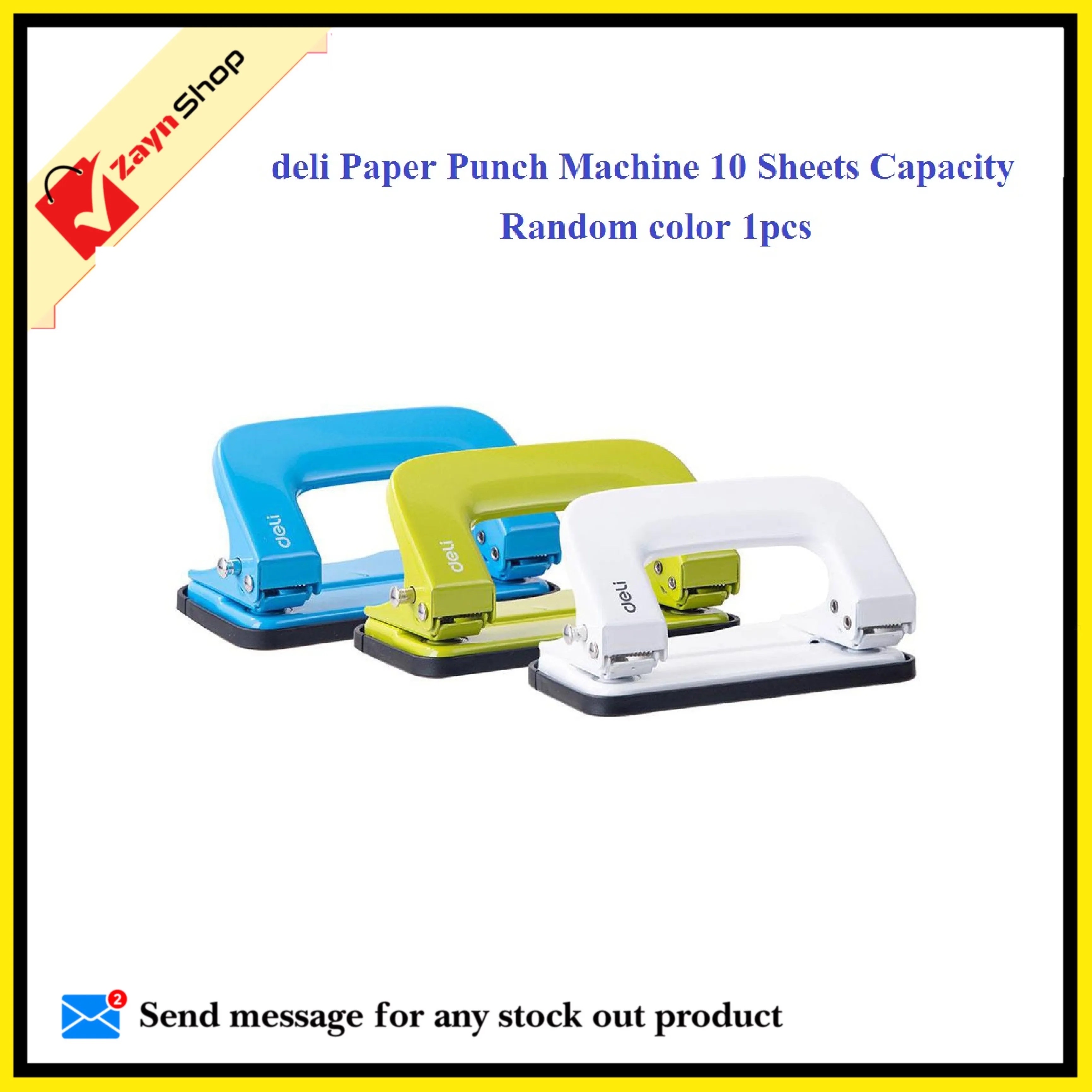 Deli Paper Punch Machine 10 Sheets Capacity Random color 1pc_img_0