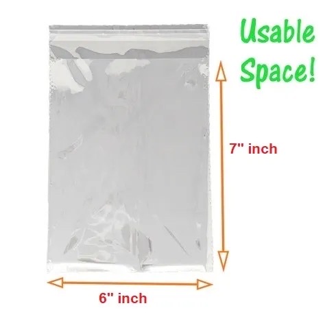 Crystal Cellophane poly adhesive poly size 6 x 7 inch Packaging Material Bundle of 50 pcs - poly bag_img_3