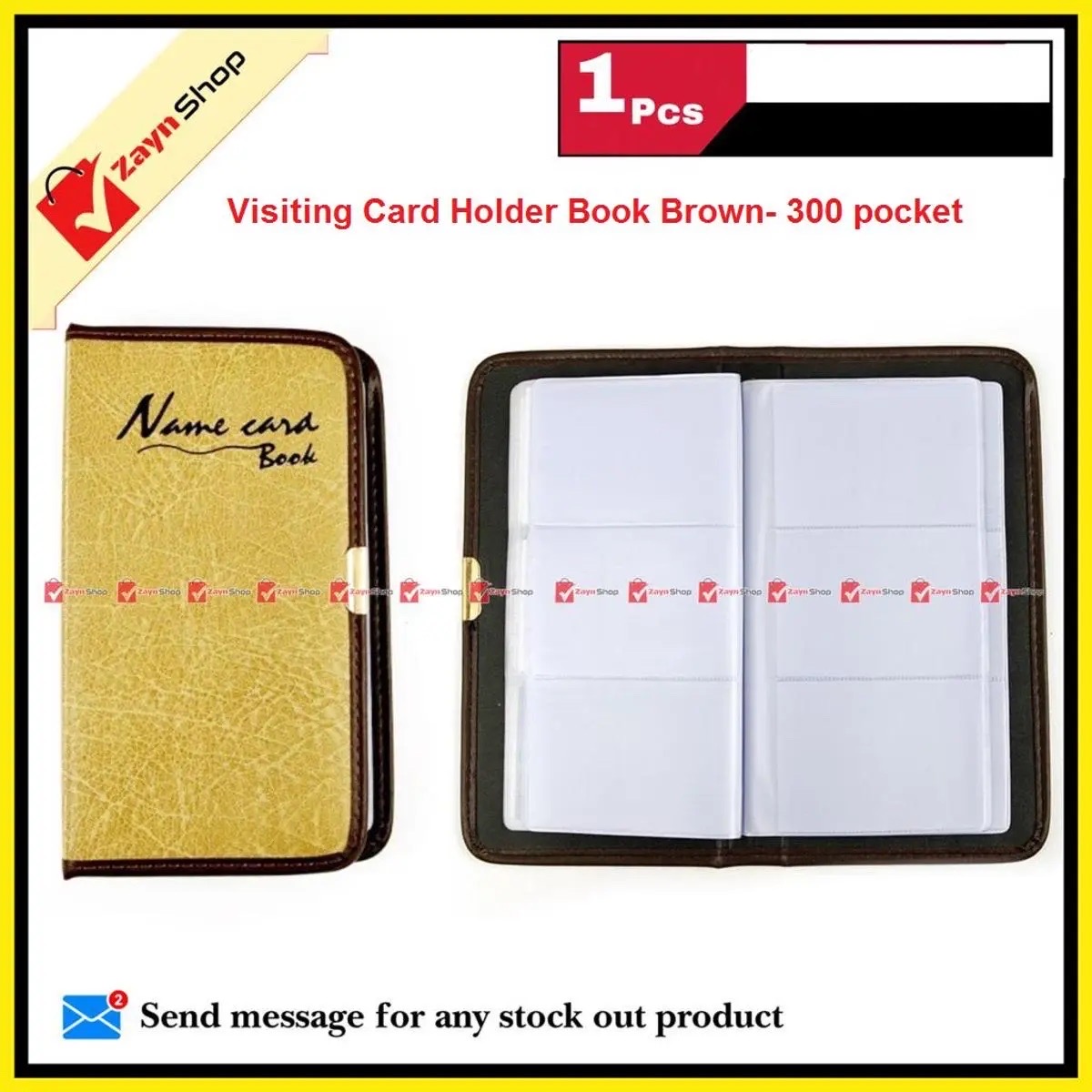 Visiting Card Holder Book Brown 300 Pocket_img_0