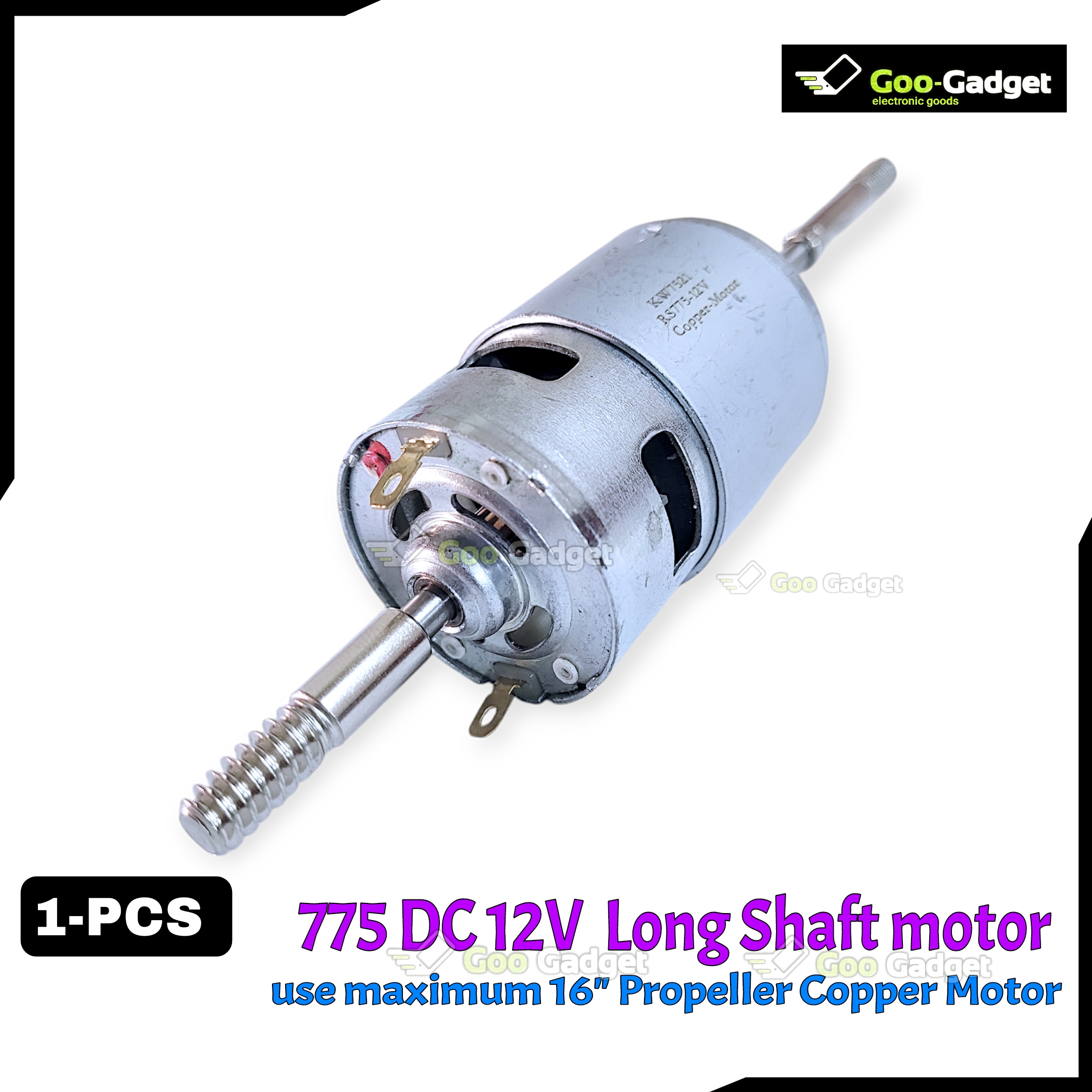 775 12V DC Fan Motor with Long Shaft & Double Threaded Coupler_img_2