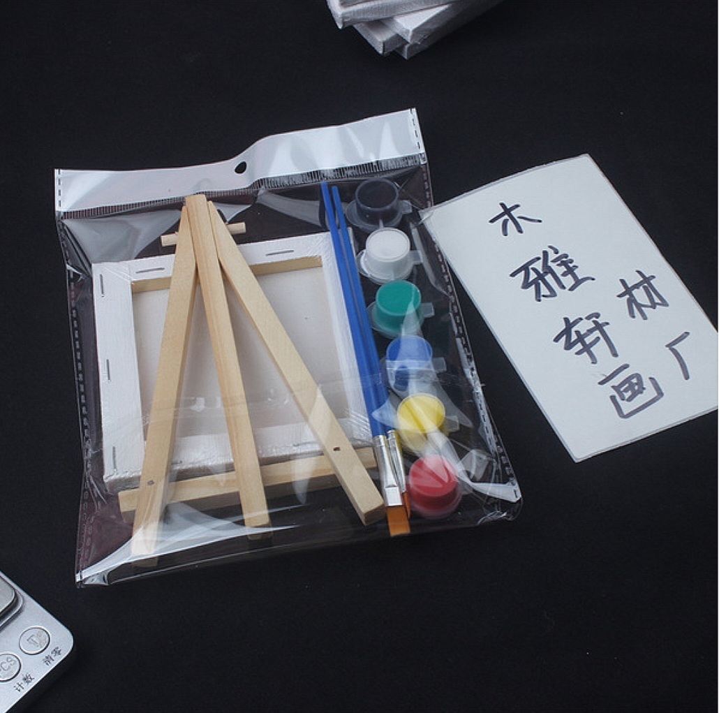 Children DIY painting Set with canvas 10*10, 6 colours and 2 Brushes_img_1