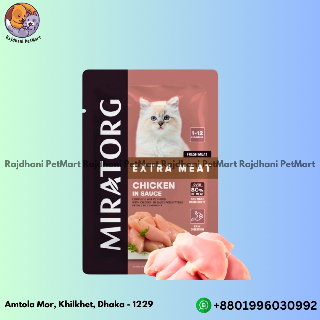 Miratorg Extra Meat Pouch With Chicken In Sauce Wet Kitten Food 80g