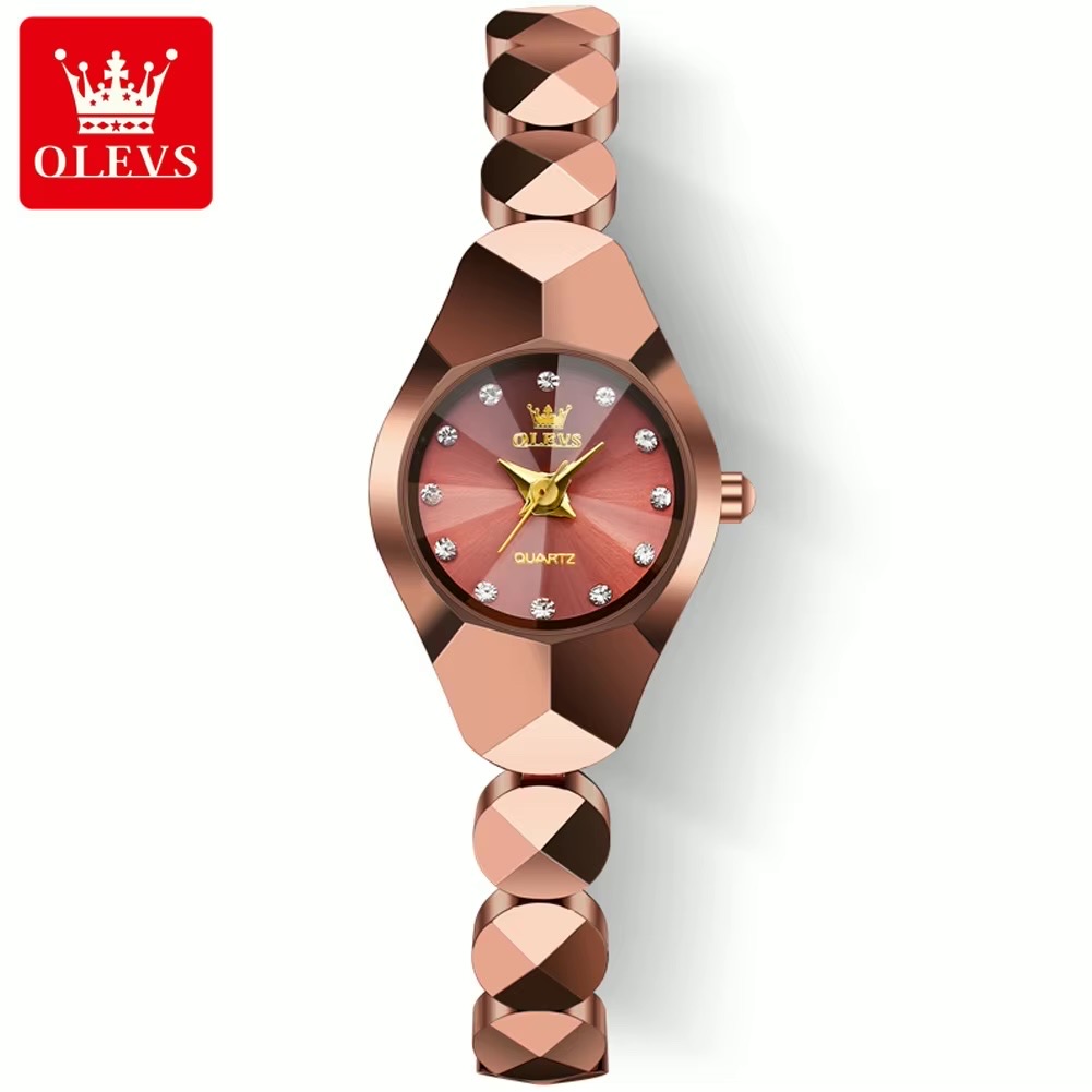 OLEVS 7007 Ladies Chain Watch- Coffee Dial- Coffee Bezel- Coffee Chain- TF Code OL972CF_img_0