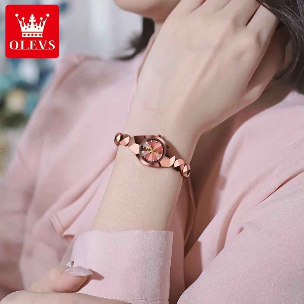 OLEVS 7007 Ladies Chain Watch- Coffee Dial- Coffee Bezel- Coffee Chain- TF Code OL972CF_img_2