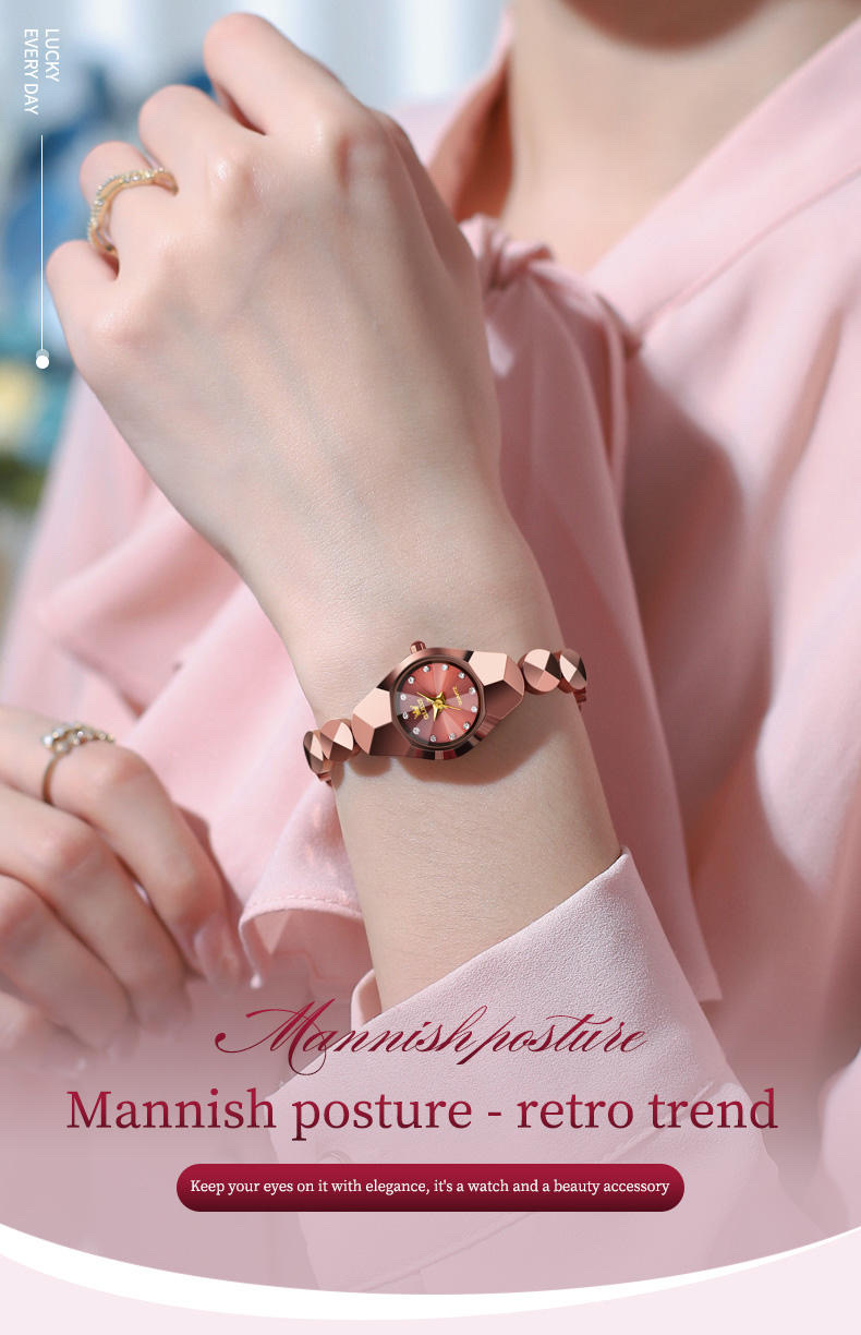 OLEVS 7007 Ladies Chain Watch- Coffee Dial- Coffee Bezel- Coffee Chain- TF Code OL972CF_img_3