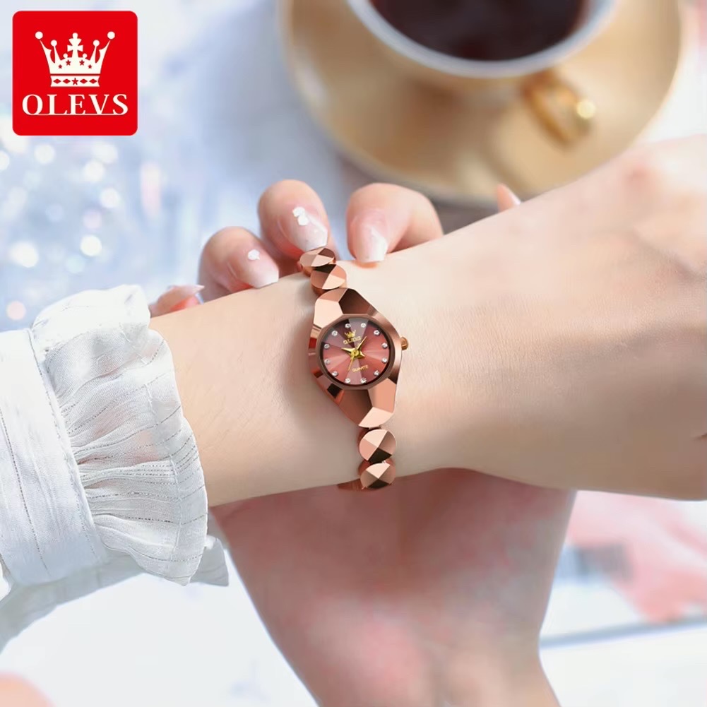 OLEVS 7007 Ladies Chain Watch- Coffee Dial- Coffee Bezel- Coffee Chain- TF Code OL972CF_img_4