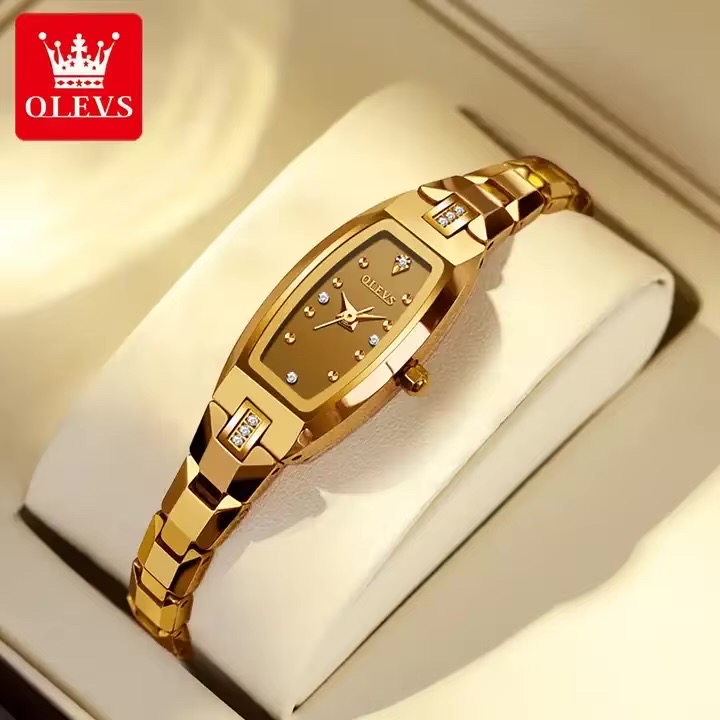 OLEVS 5501 Ladies Chain Watch- Golden Dial- Golden Bezel- Golden Chain- TF Code OL974CF_img_1