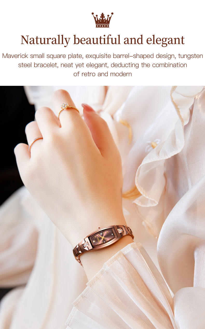 OLEVS 5501 Ladies Chain Watch-Coffee Dial- Coffee Bezel- Coffee Chain- TF Code OL975CF_img_5