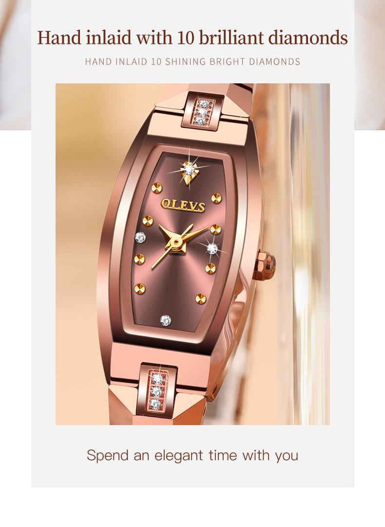 OLEVS 5501 Ladies Chain Watch-Coffee Dial- Coffee Bezel- Coffee Chain- TF Code OL975CF_img_7