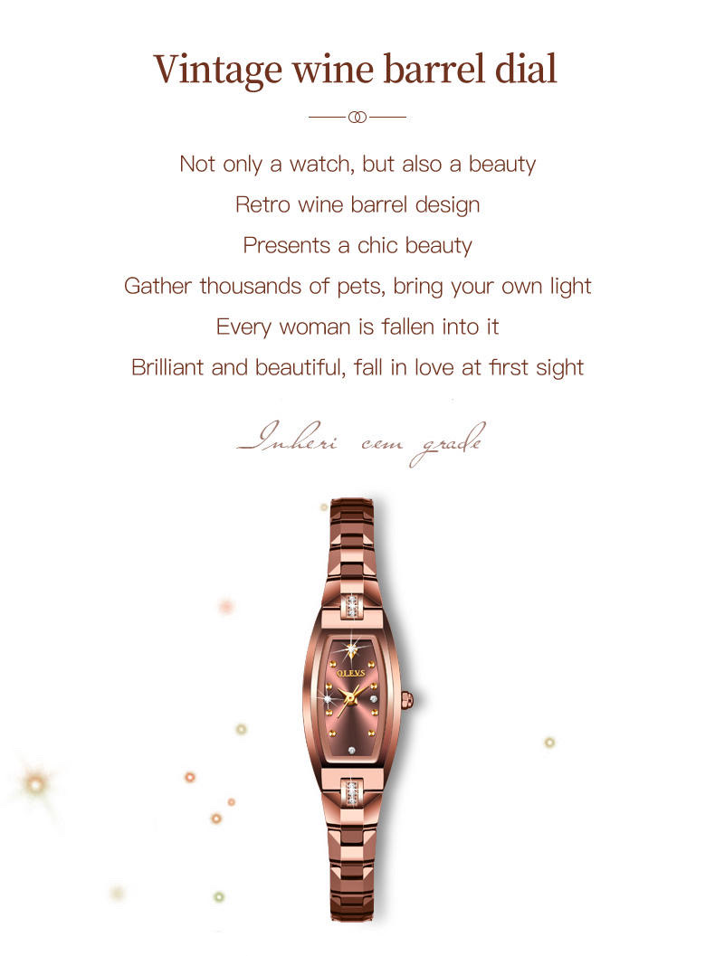 OLEVS 5501 Ladies Chain Watch-Coffee Dial- Coffee Bezel- Coffee Chain- TF Code OL975CF_img_10