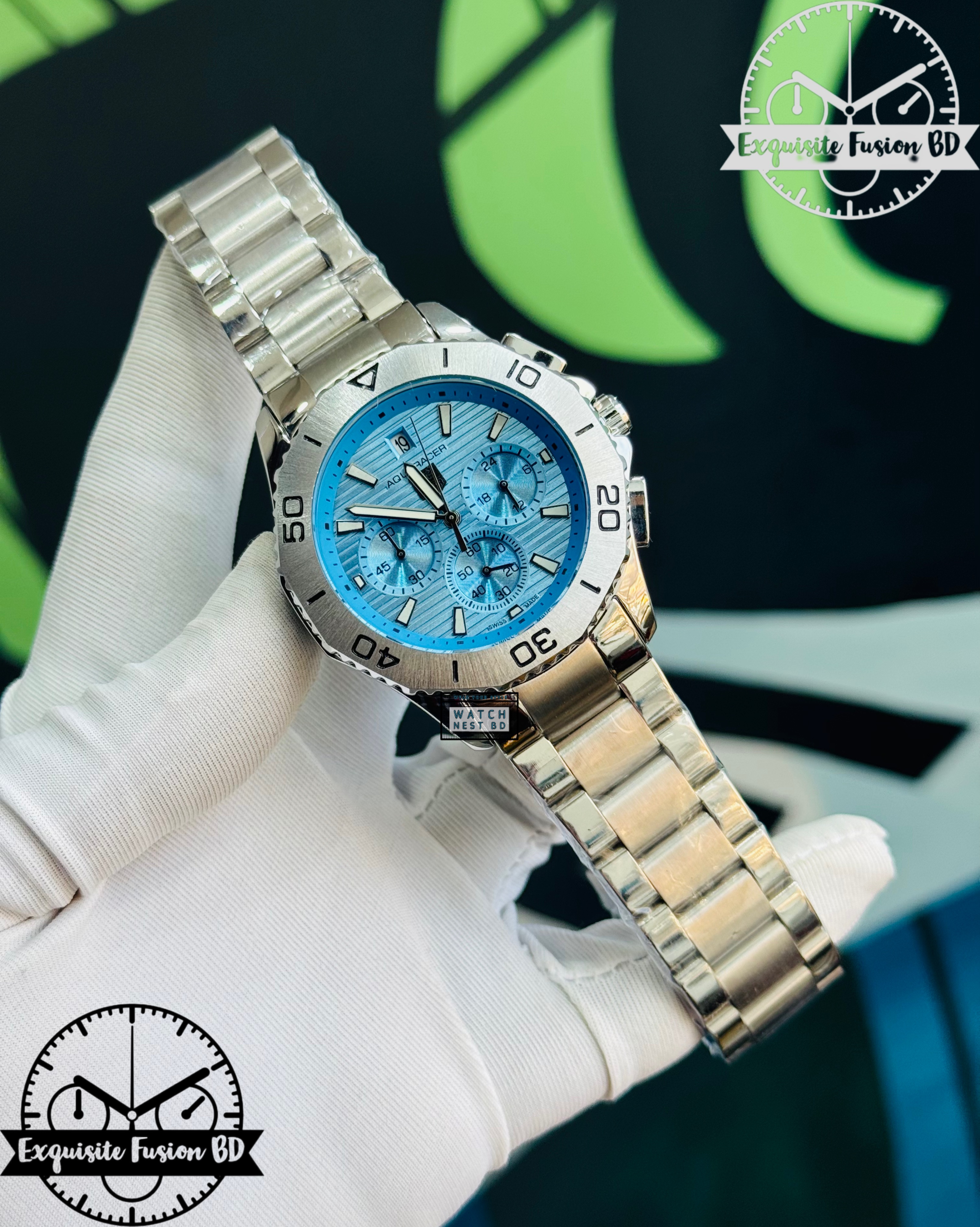 Tag Heuer Silver Tiffany Chronograph Watch (AA Grade)