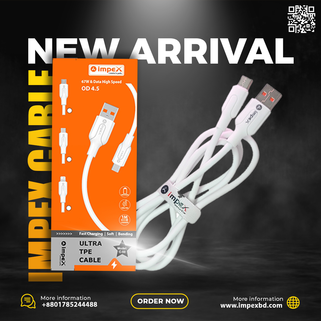 Impex Super Fast Charging 3.0A Micro OD4.5 Cable Model-C-50