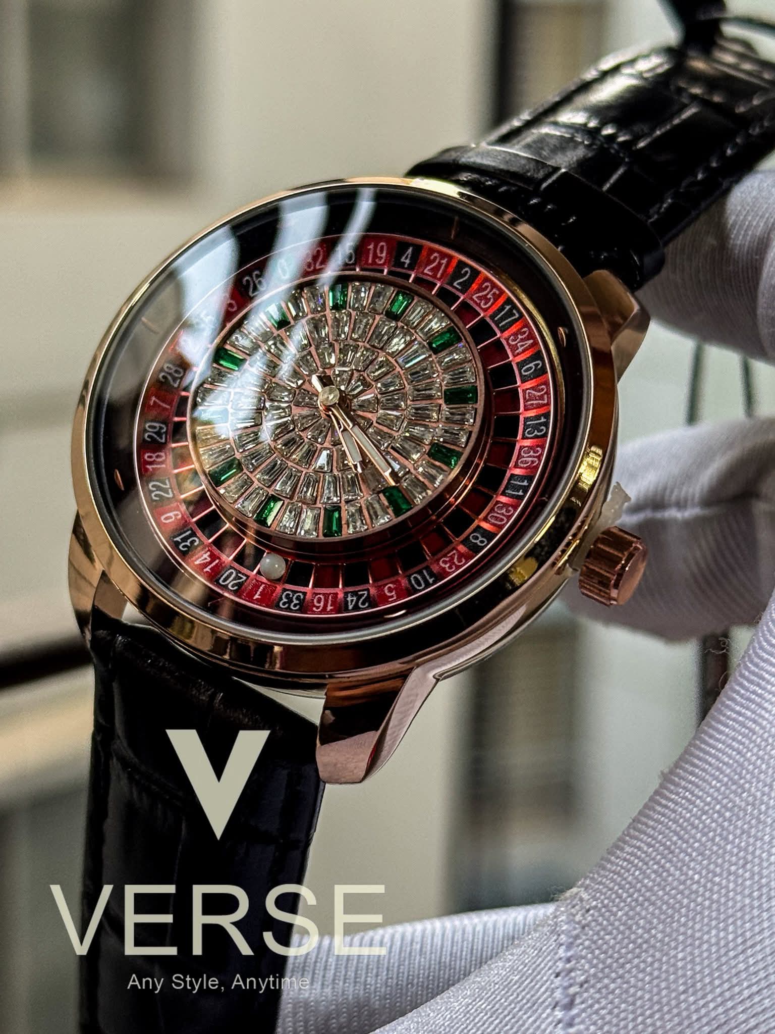 Casino Iced Black Belt RoseGold Case