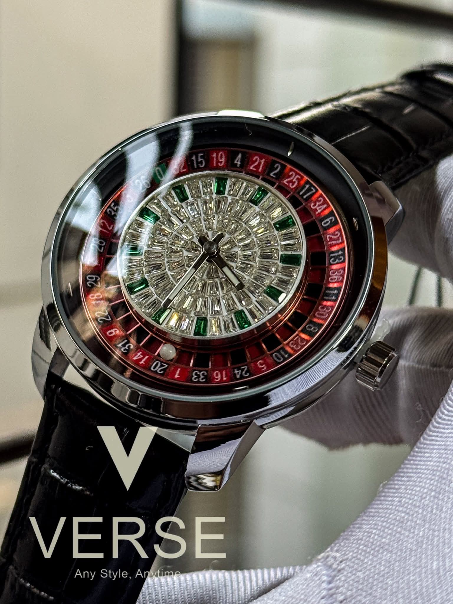 Casino Iced Black Belt Silver Case