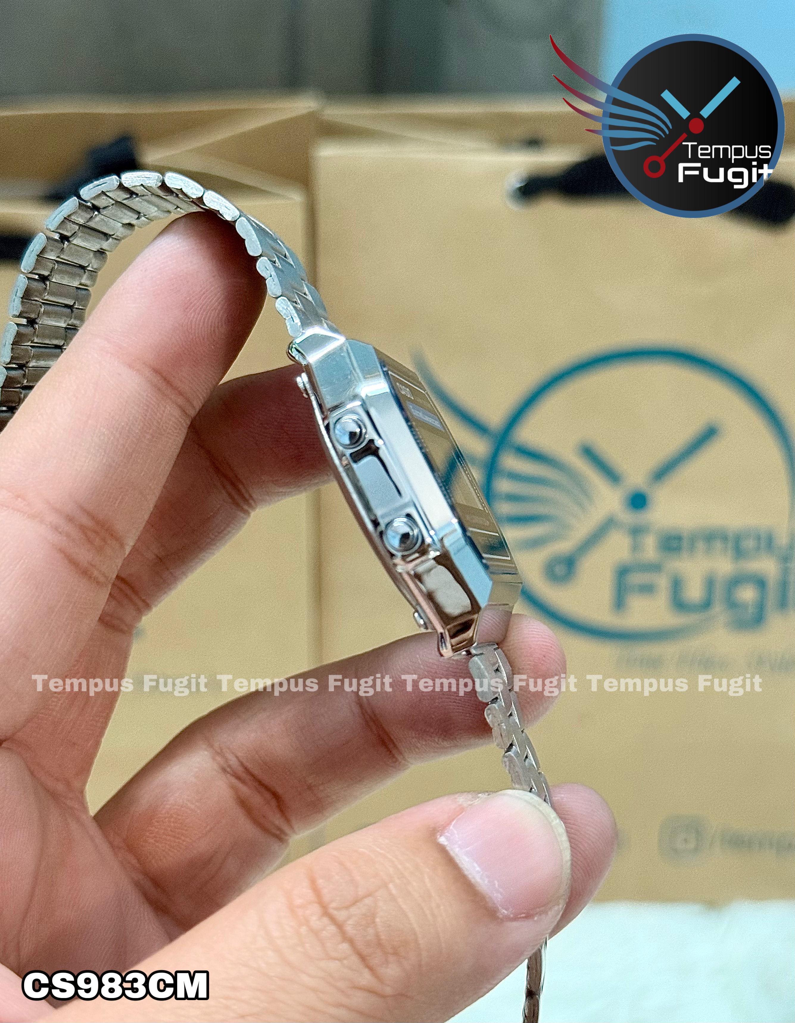 Casio 1572 A168 AAA Grade Unisex Watch- Black Dial- Silver Bezel- Silver Chain- TF Code CS983CM_img_3