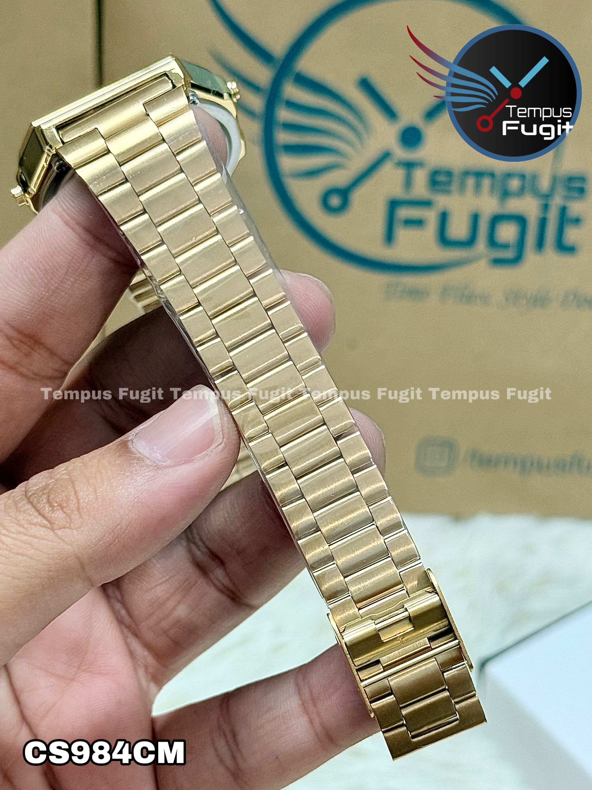 Casio 1572 A168 AAA Grade Unisex Watch- Golden Dial- Golden Bezel- Golden Chain- TF Code CS984CM_img_4