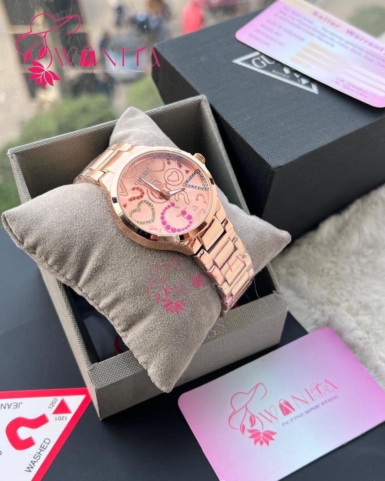 Premium Guess Ladies Pink Dial Watch