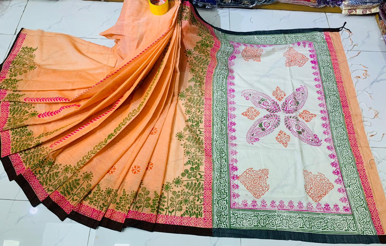 Cotton Block Print Saree_img_0