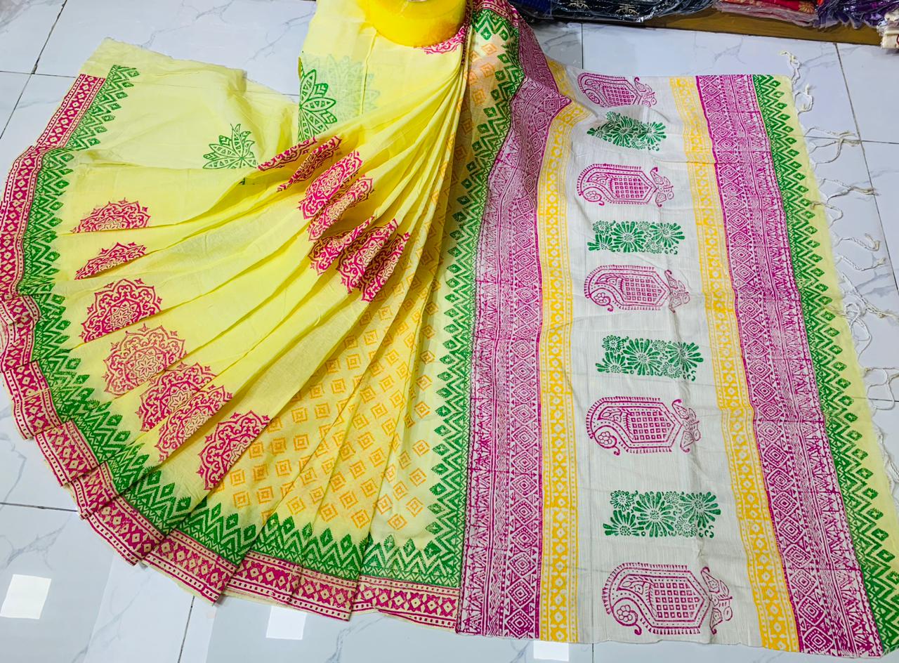 Cotton Block Print Saree_img_0