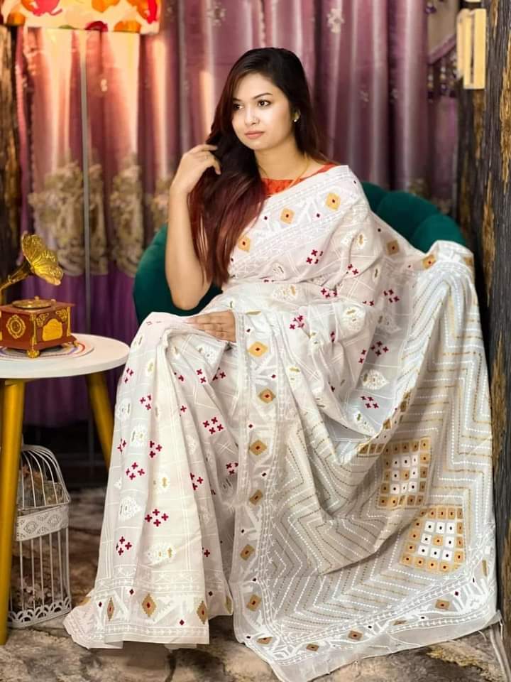 Half Silk Hand printed Saree_img_0