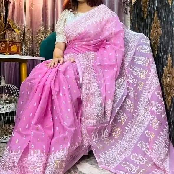 Half Silk Hand Printed Saree_img_0