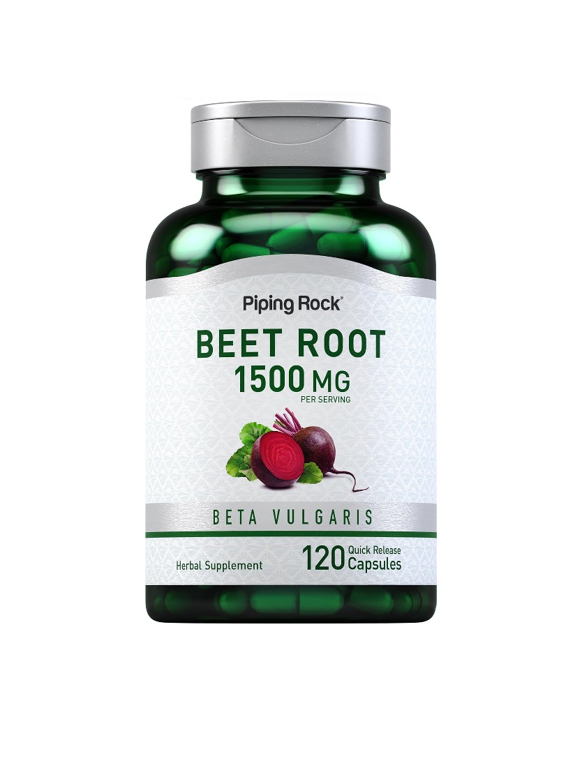 Piping Rock Beet Root Capsules 1500mg - 120 Capsules - Made in USA