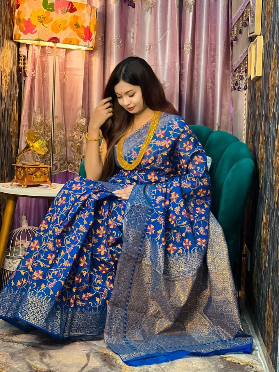 Half Silk Hand printed Saree_img_0