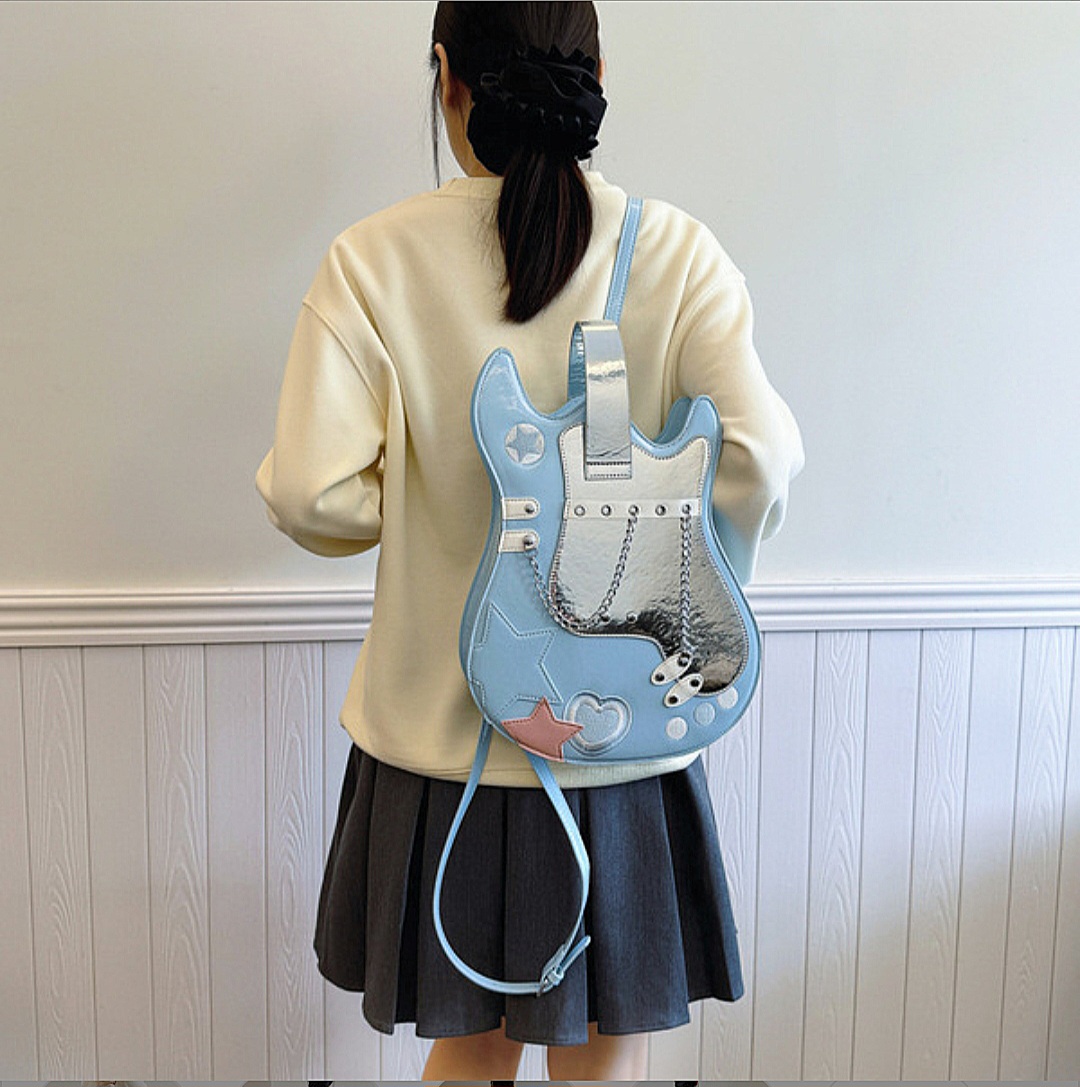 Cross-Border Trendy Shoulder Bag || American Fashion Guitar Style Backpack_img_2