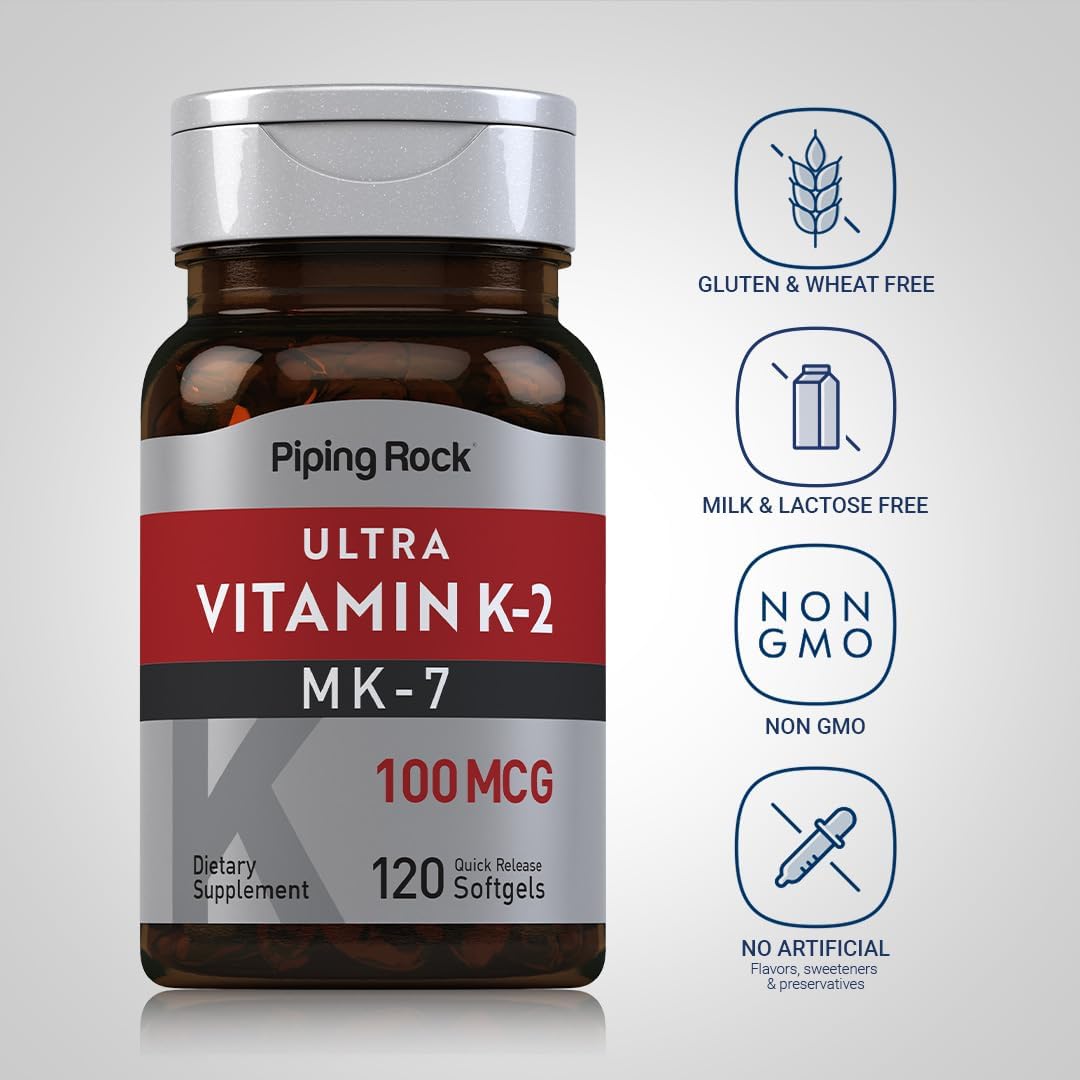 Piping Rock Vitamin K2 MK7 100 mcg - 120 Softgels - Made in USA_img_2