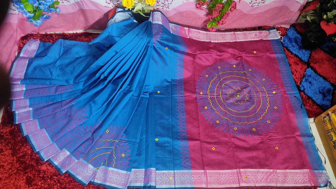 Embroidered Dhupian Silk Saree_img_0
