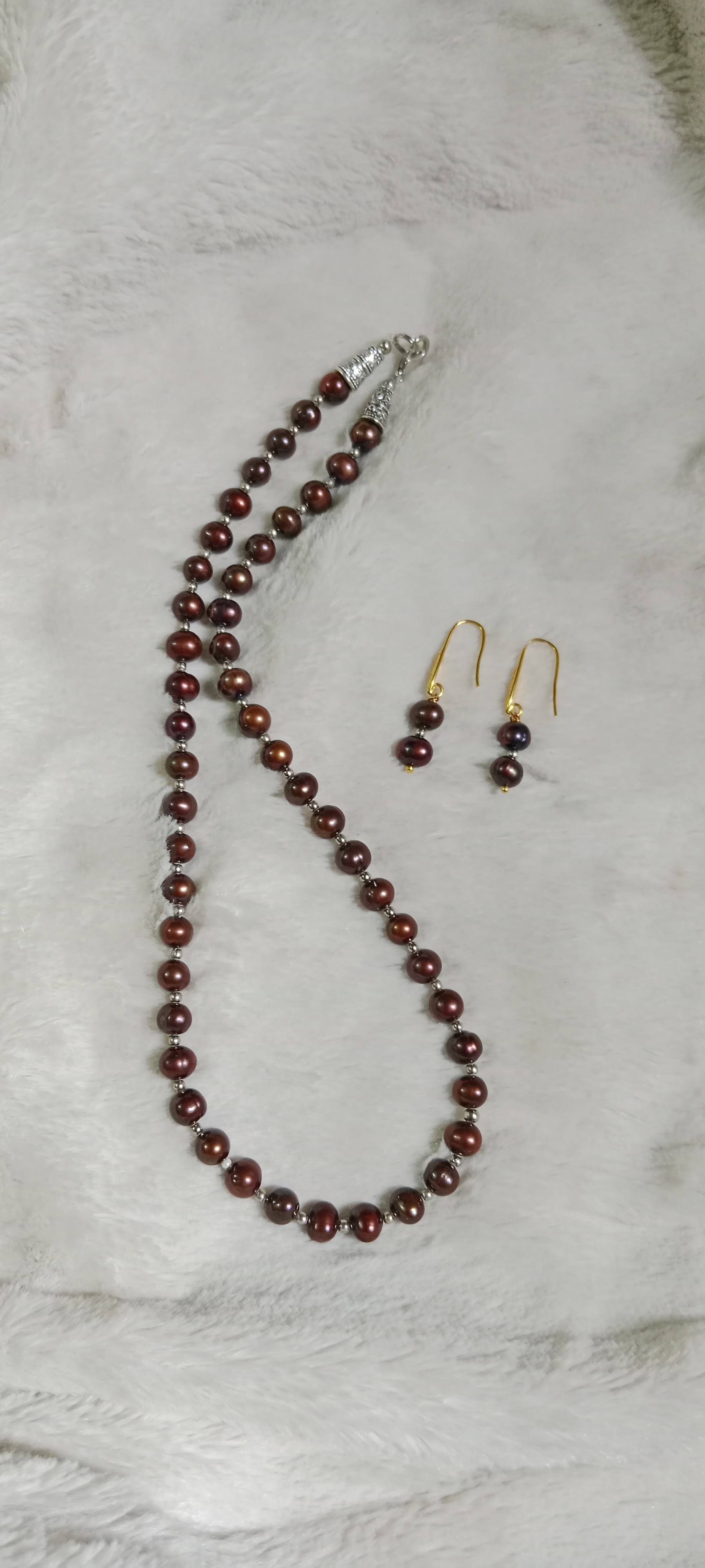 Coffee colour pearl necklace_img_0