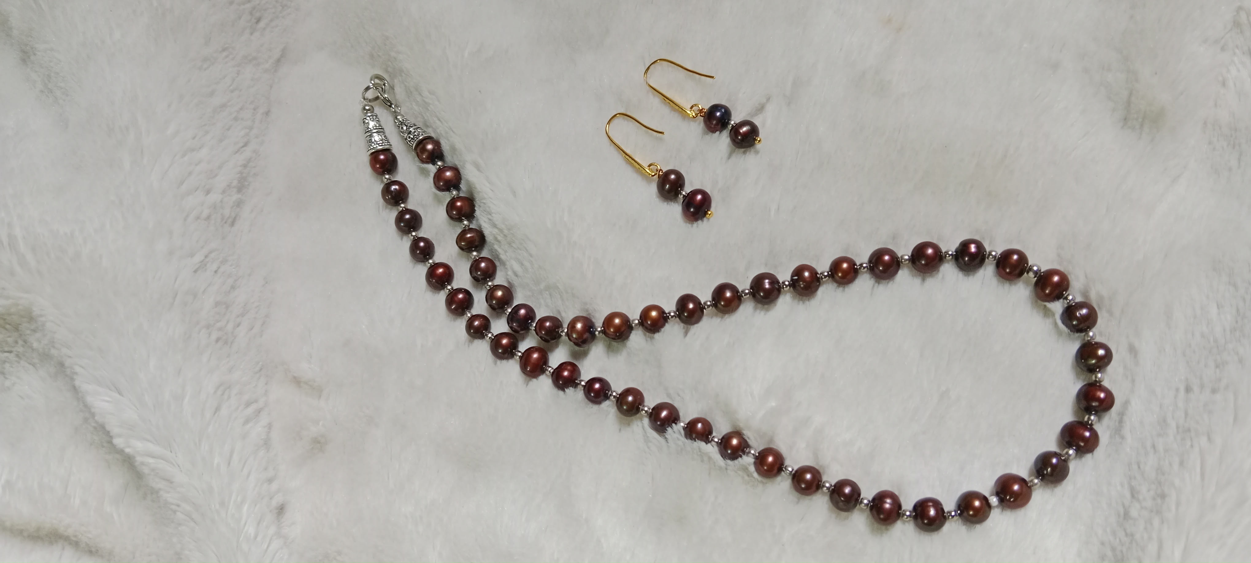 Coffee colour pearl necklace_img_1