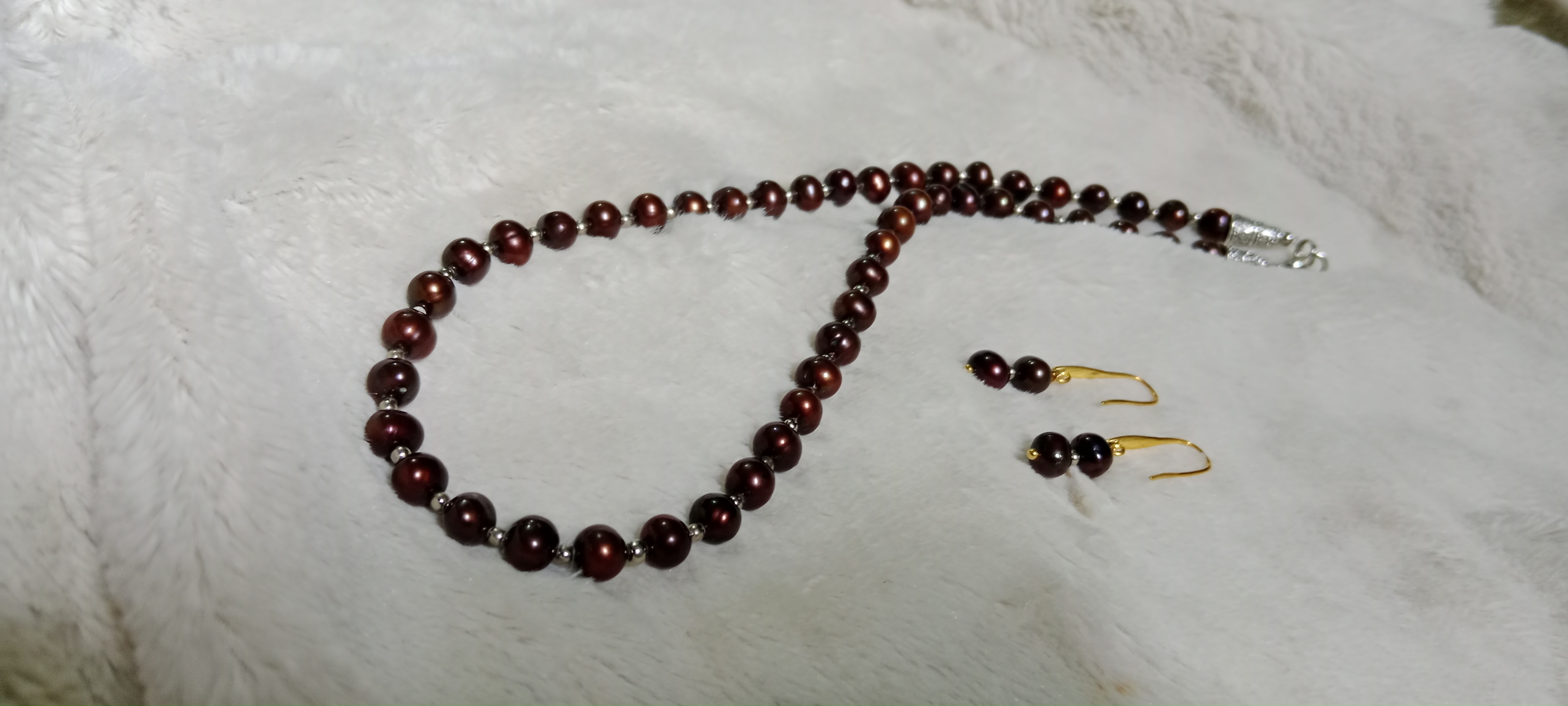 Coffee colour pearl necklace_img_2