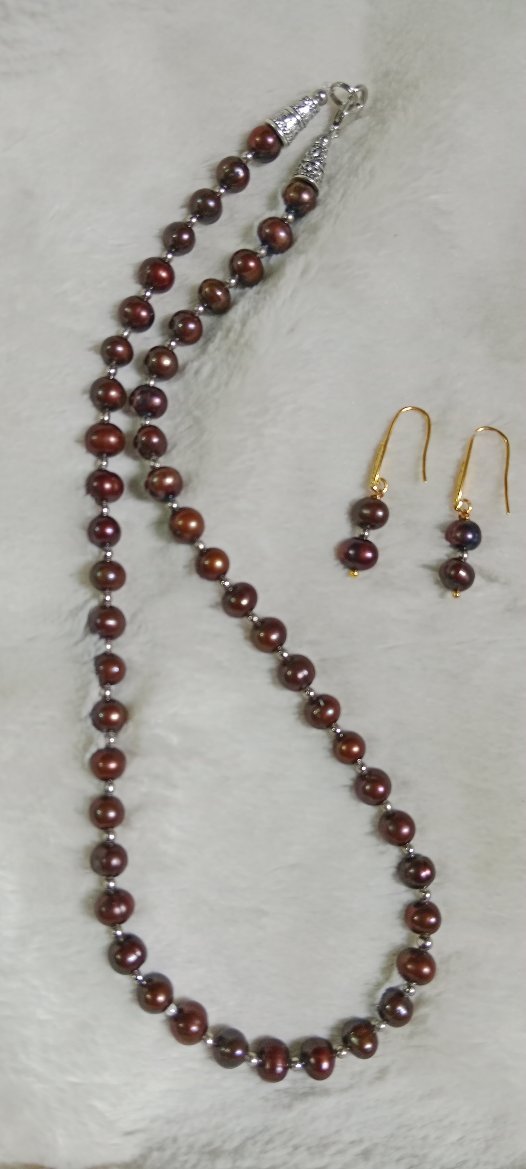 Coffee colour pearl necklace_img_3